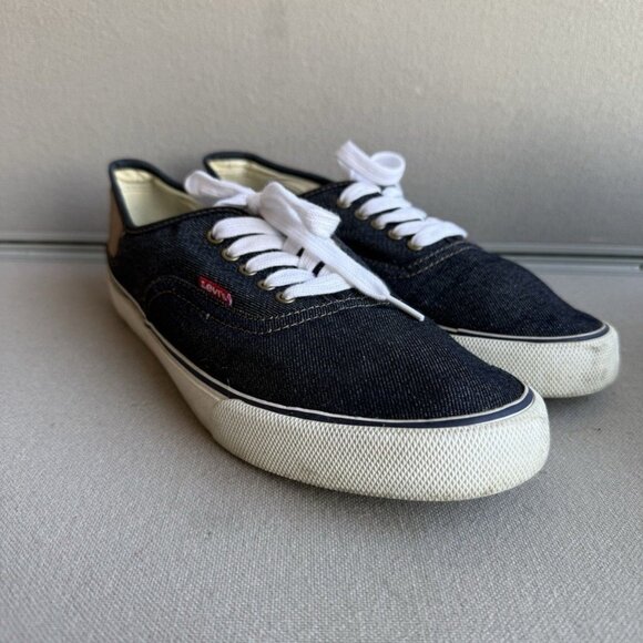 023-036 Levi's Sneakers Men's Size 10 Blue Textile Canvas Low Top Casual Shoes - Picture 1 of 3